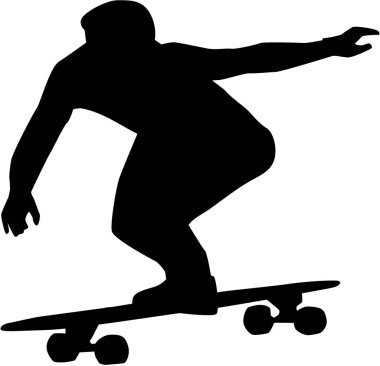 Longboarder siluet vektör
