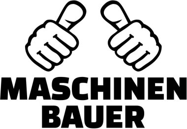 Makine Mühendisi başparmak. Alman T-Shirt tasarım.