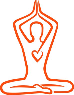 Meditasyon elle çizilmiş kalp ile