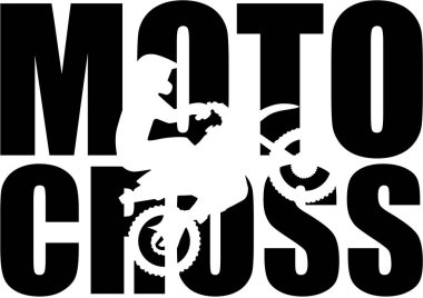 Motocross word siluet kesme ile