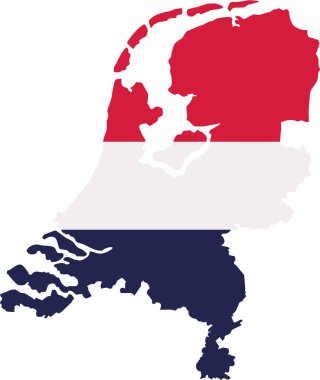 Hollanda harita bayrak ile