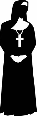 Nun Shilhouette vector