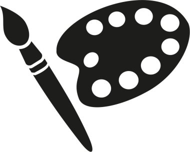 Ressam sanatçı cihazları - fırça ve palet