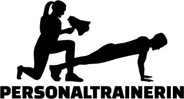 Kadın kişisel antrenör silüeti