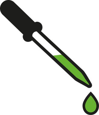 Yeşil sıvıyla pipet