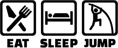 Sırıkla yüksek atlama yemek uyku atlama