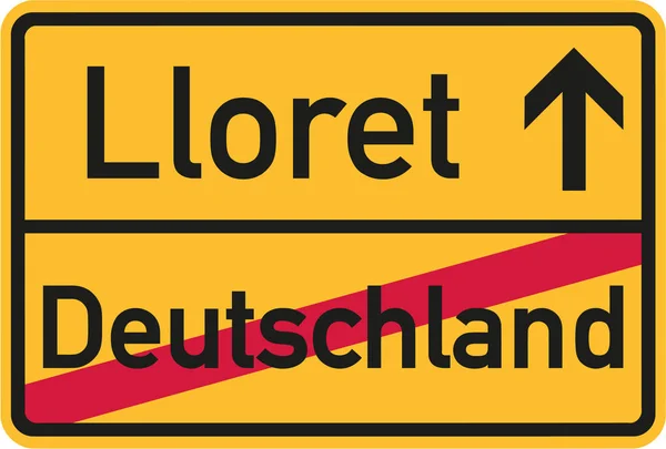 From germany to Lloret de Mar — Stock Vector