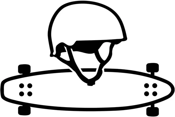 Longboard com capacete —  Vetores de Stock