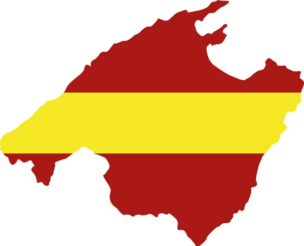 Peta Mallorca dengan bendera - Stok Vektor