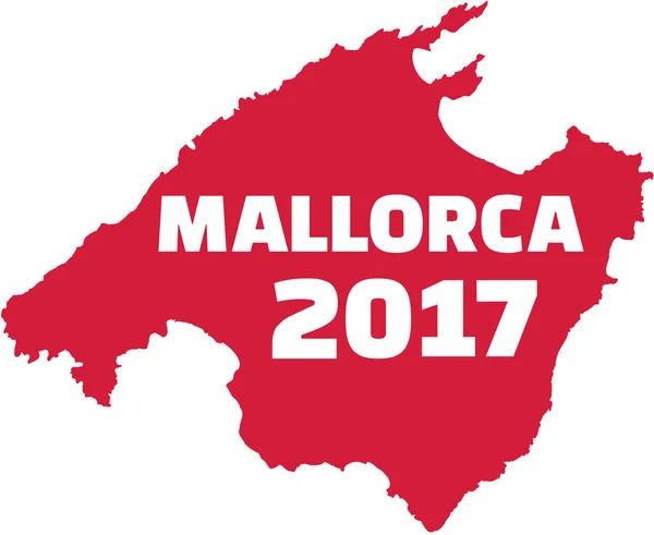 Mallorca mapa con mallorca 2017 — Vector de stock