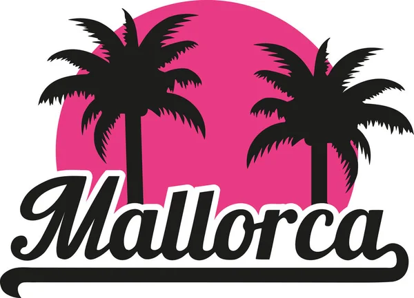 Mallorca vacaciones con palmera — Archivo Imágenes Vectoriales