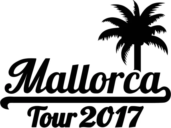 Mallorca Tour 2017 con palmera — Vector de stock
