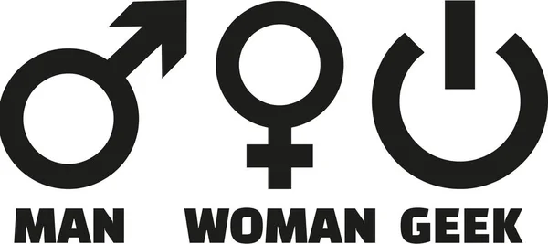 男性女性オタク — ストックベクタ