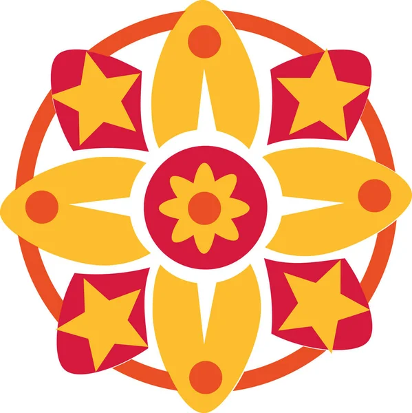 Mandala mit Blumenschmuck — Stockvektor
