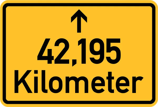 Maraton işareti 42,195 kilometre — Stok Vektör