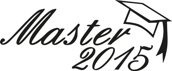 マスター 2015 卒業帽子 — ストックベクタ