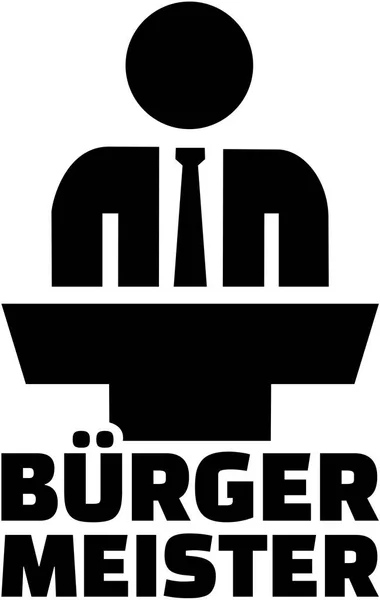 Icône du maire avec mot allemand — Image vectorielle