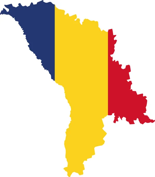 Moldávia mapa com bandeira — Vetor de Stock