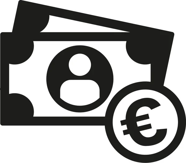 Euro-munten van contant geld en Opmerking — Stockvector