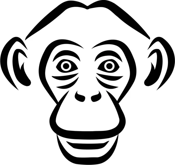 Chimpanzee head sketch style — Stock Vector