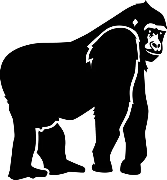 Gorilla Silhouette Vektor — Stockvektor