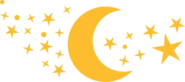 Moon with lots of stars — Stock Vector