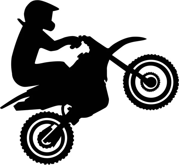 Silhueta de motorista de motocross — Vetor de Stock