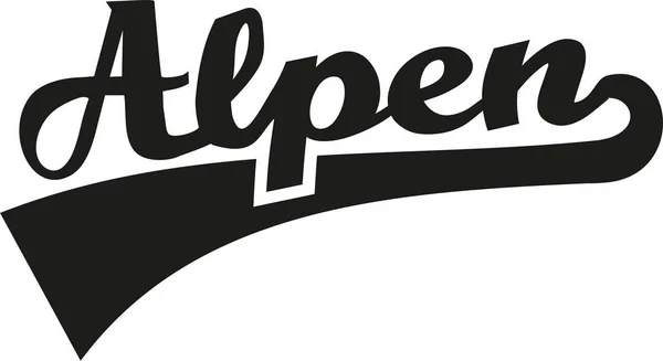Alperna ordet retro font - tyska — Stock vektor