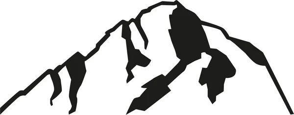Mont Blanc mountain silhouette — Stock Vector
