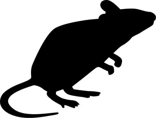 Silhouette del mouse in piedi — Vettoriale Stock