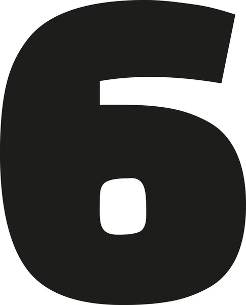 Sex nummer siffror 6 — Stock vektor