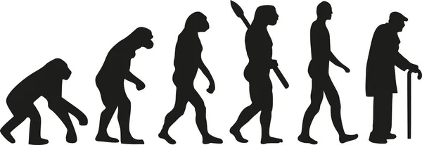 Velho homem evolução —  Vetores de Stock