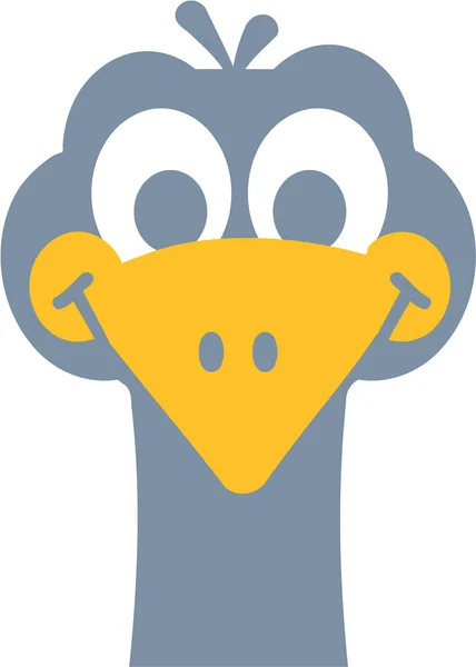 Komik devekuşu kafasını karikatür — Stok Vektör