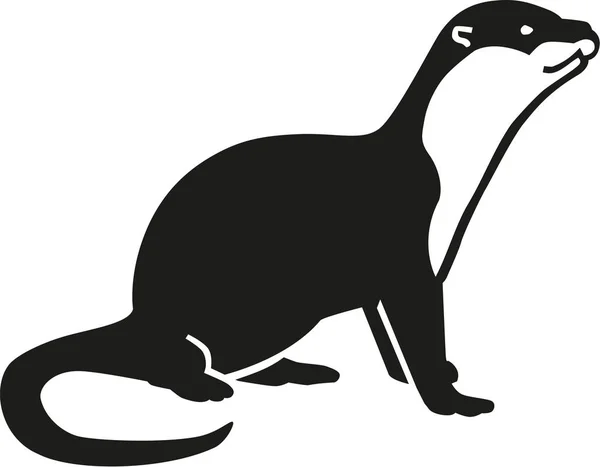 Otter-Silhouettenvektor — Stockvektor