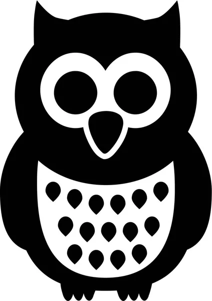 Hibou noir dessin animé — Image vectorielle