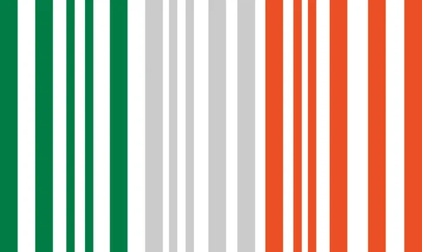 Ierse St. Patrick's Day barcode - groen wit oranje — Stockvector