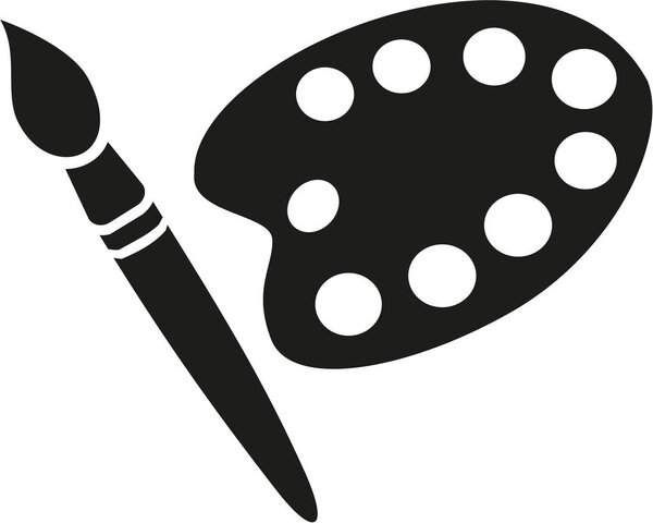 Painter artist equipment - brush and palette