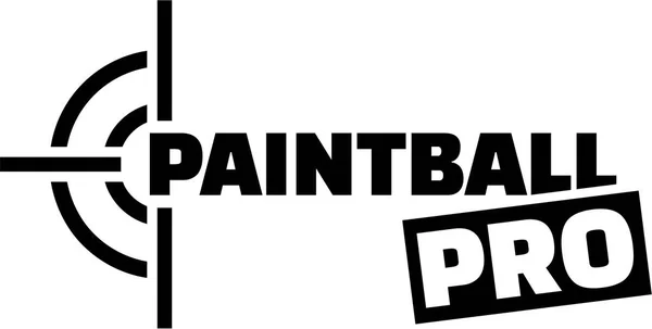 Paintball pro con el objetivo — Vector de stock