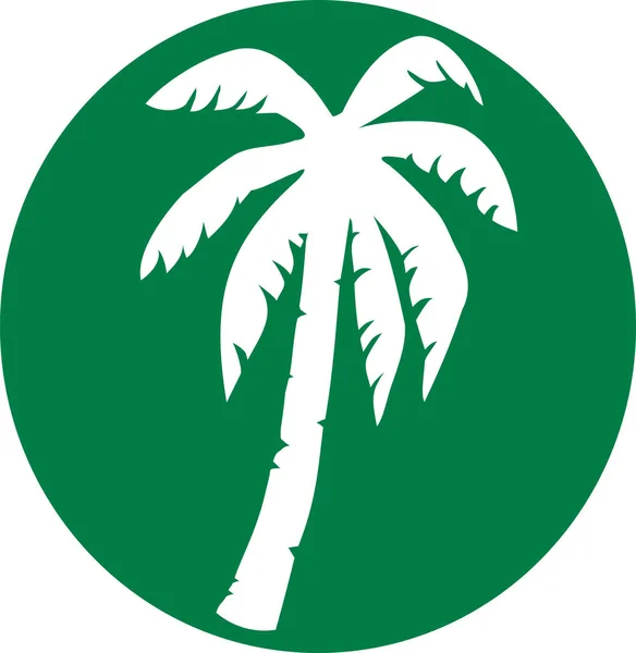 Palme in einem grünen Kreis — Stockvektor