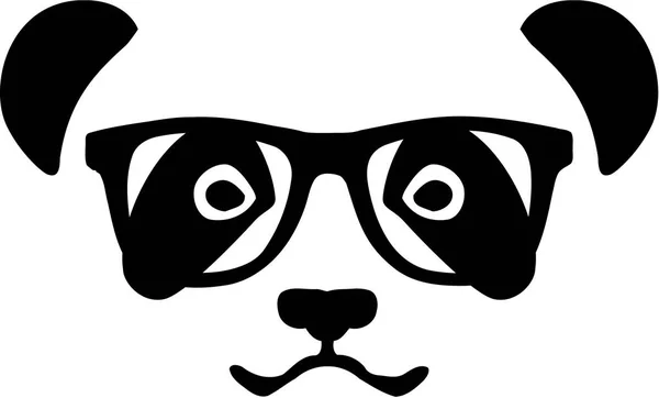 Panda hlavu s brýlemi — Stockový vektor
