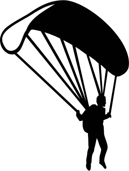 Parachuter silhouette vector — Stock Vector