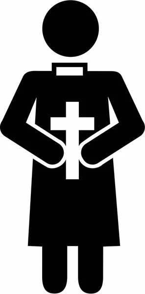 Priest Pastor Pictogram — Stock Vector