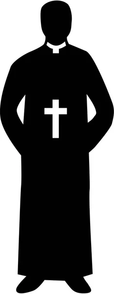 Sacerdote Pastor Silhouette — Vector de stock