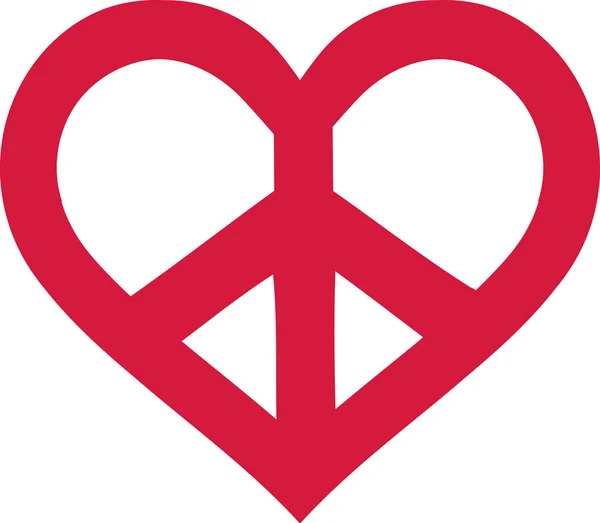 Lire signe de paix coeur en forme — Image vectorielle