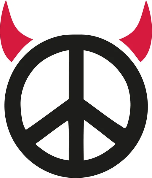 Peace sign with devil horns — Stock Vector