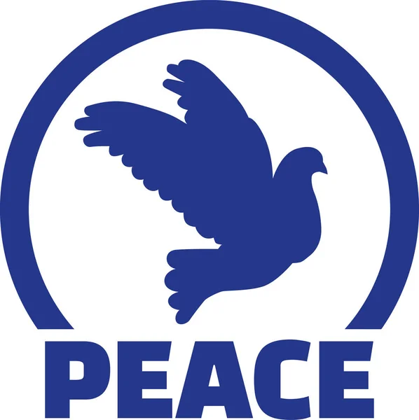 Emblema con paloma y paz — Vector de stock