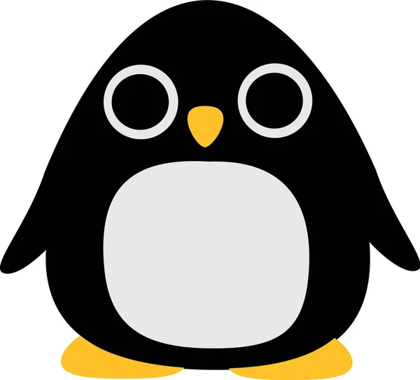 Pingouin avec de grands yeux et un grand corps — Image vectorielle
