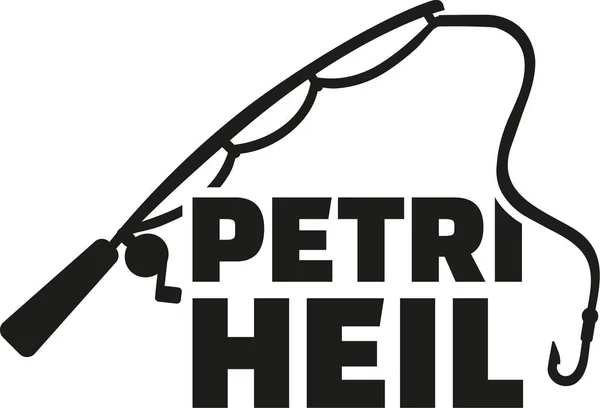 Petri heil met hengel — Stockvector