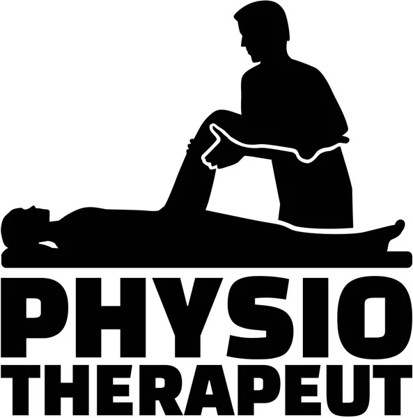 실루엣으로 physiotherapist 독일 작업 제목 — 스톡 벡터