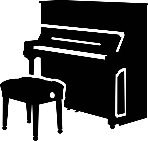 Piano com banquinho — Vetor de Stock